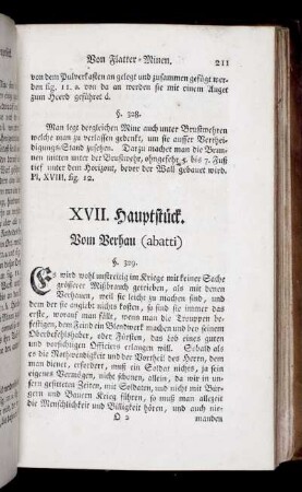 XVII. Hauptstück. Vom Verhau (abatti)