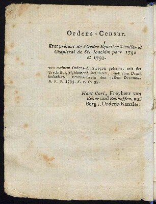 Ordens-Censur