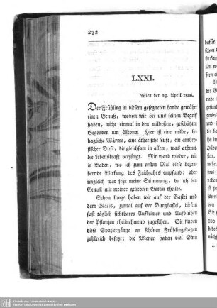LXXI. Wien den 28. April 1806