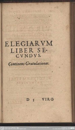 Elegiarum Liber Secundus