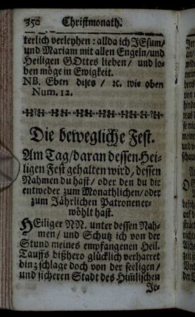 Die bewegliche Fest. Gebett.