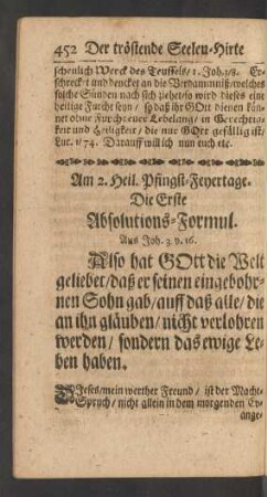 Am 2. Heil. Pfingst-Feyertage.