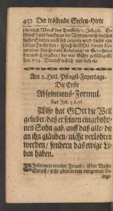 Am 2. Heil. Pfingst-Feyertage.
