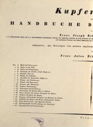 Handbuch der Mechanik. 1,[2], Kupfertafeln