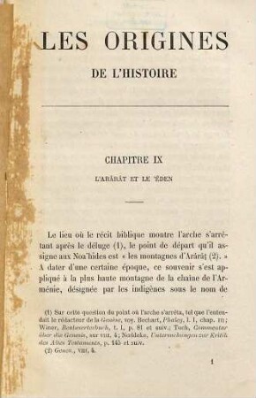Les origines de l'histoire d'après la Bible et les traditions des peuples orientaux, 2,1. L' humanité nouvelle et la dispersion des peuples