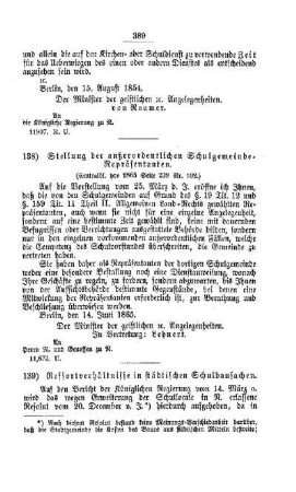 Stellung der außerordentlichen Schulgemeinde-Repräsentanten : [I. Allgemeine Verhältnisse der Behörden und Beamten]