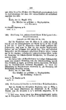 Stellung der außerordentlichen Schulgemeinde-Repräsentanten : [I. Allgemeine Verhältnisse der Behörden und Beamten]