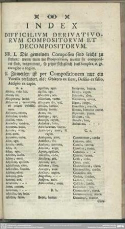 Index Difficilium Derivativorum Compositorum Et Decompositorum
