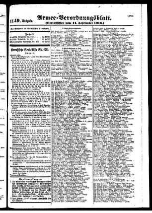 1149.Ausgabe. Montag, 11. September 1916