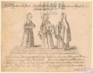 Eine Handwerksfrau und zwei Mägde