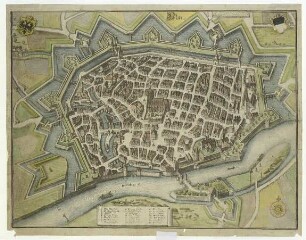 Ulm aus der Vogelschau. (Merian) 1643