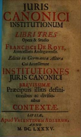 Iuris canonici instiutionum : libri tres