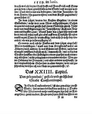 Das XXIIII. Capitel. Von gelegenheit/ gestalt und grösse der Stadt Constantinopel