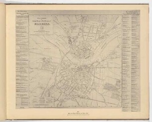 Stadtplan von Dresden aus dem Jahr 1862 mit Straßenverzeichnis, aus dem Atlas zur Geschichte Dresdens von 1898