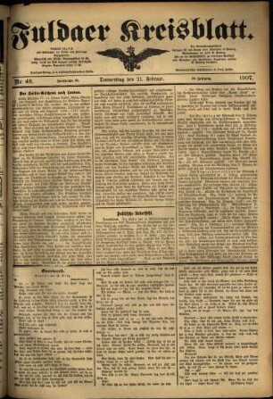 Ausgabe vom Donnerstag, den 21. Februar 1907.
