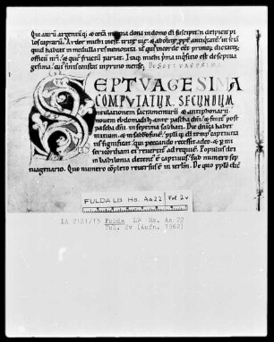 Amalarius Metensis, Liber officialis — Initiale S (ept), Folio 2 verso