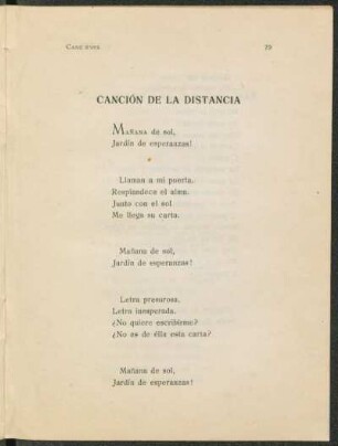 Canción de la distancia