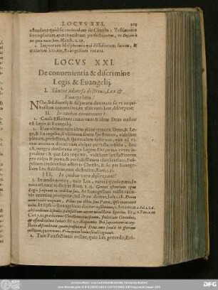 Locus XXI. De convenientia & discrimine Legis & Evangelii.