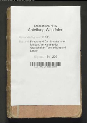 Domänenertrag der Grafschaft Tecklenburg