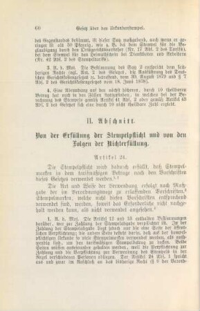 II. Abschnitt. Von der Erfüllung der Stempelpflicht und von den Folgen der Nichterfüllung