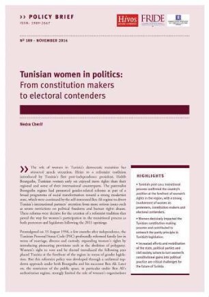 Tunisian women in politics : from constitution makers to electoral contenders