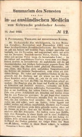 14. Juni 1833. No. 12.