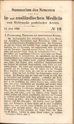 14. Juni 1833. No. 12.