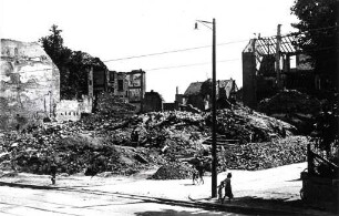 Zerstörungen Zweiter Weltkrieg. Arbeitsamt, Rüppurrer Straße
