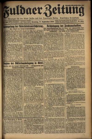 Ausgabe vom Dienstag, den 17. September 1929.