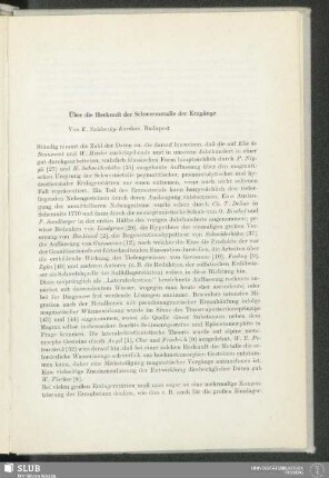 Über die Herkunft der Schwermetalle der Erzgänge