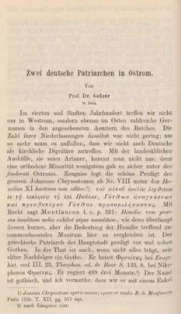 316-319 Zwei deutsche Patriarchen in Ostrom