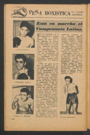 Está en marcha el Campeonato Latino : Peña Boxistica