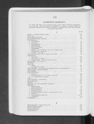 Alphabetisches Sachregister