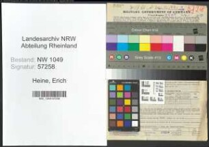 Entnazifizierung Erich Heine , geb. 30.09.1897 (Postinspektor)