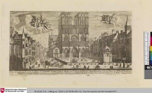 RECEUIL DES PLUS BEAUX EDIFICES ET FRONTISPICES DES EGLIZES DE PARIS, Bl.1 [Veüe de la principalle entrée de l´Eglize de NOSTRE DAME de Paris; Ansicht von Notre Dame, Paris]