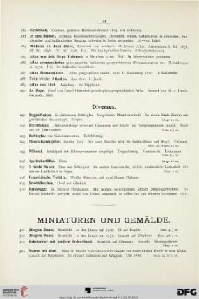 Miniaturen und Gemälde (Nr. 301-448)