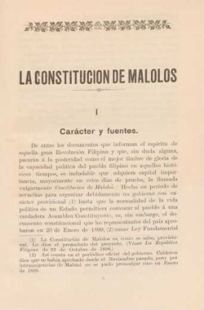I. Carácter y fuentes