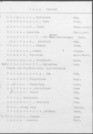 Kurs 1968/69