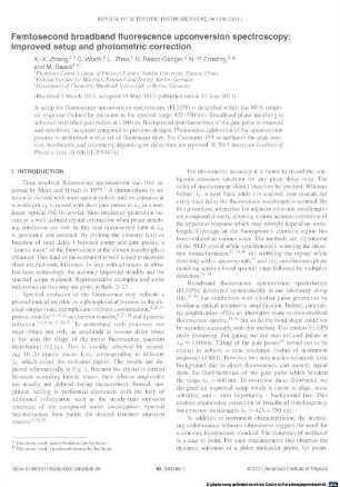 Femtosecond broadband fluorescence upconversion spectroscopy : improved setup and photometric correction