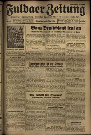 Ausgabe vom Donnerstag, den 24. März 1938.
