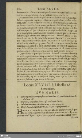 Locus XLVIII. à Libello ad Sententiam