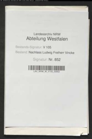 10 Briefe des Gatten Ludwig Vincke