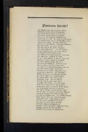 Pandora spricht!