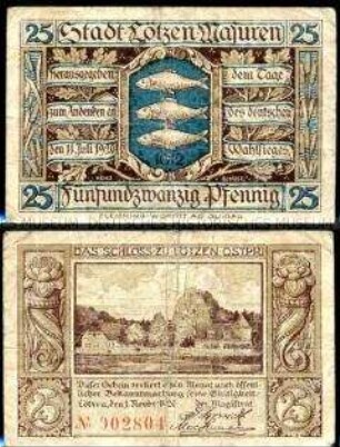 Lötzen 25 Pfennig, Notgeldserie