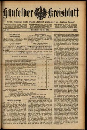 Ausgabe vom Samstag, den 21. Mai 1898.