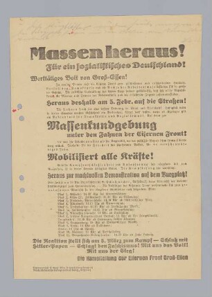 "Massen heraus!"