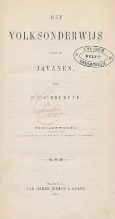 Het volksonderwijs onder de Javanen