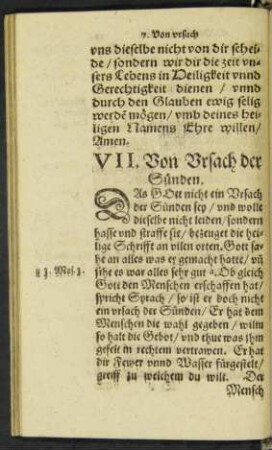 VII. Von Ursach der Sünden.