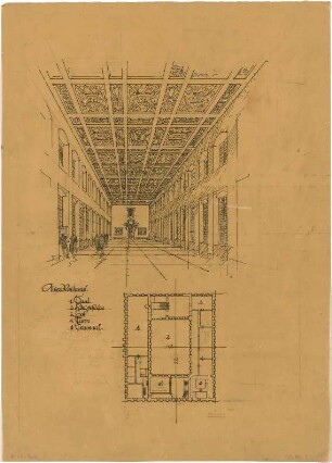 Döllgast, Hans; Thorn (Torun, Polen); Altes Rathaus - Grundriss; Innenraum (Perspektive)