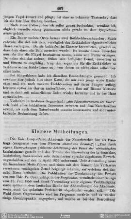Kleinere Mittheilungen